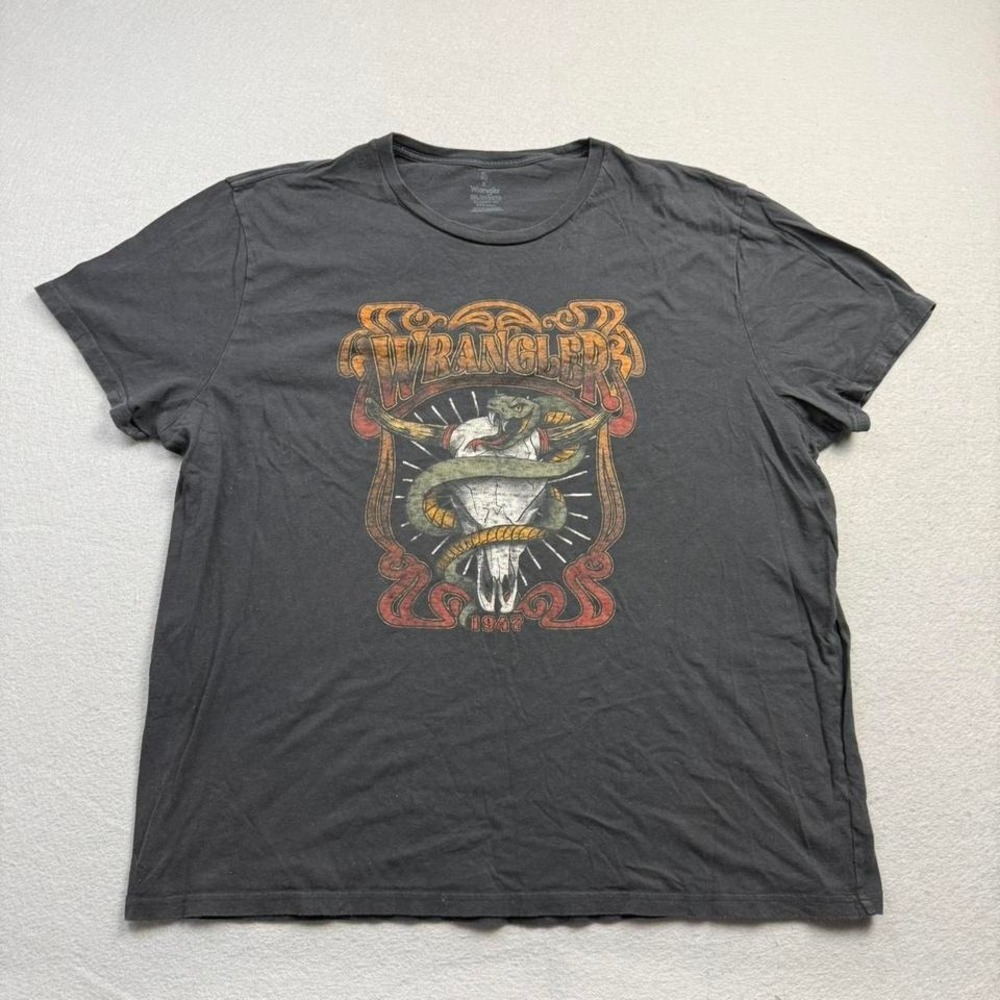 Wrangler Graphic T Shirt Black Cowboy Western Snake Tee 2XL